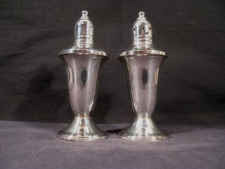   Sterling Silver Weighted Salt & Pepper Shakers circa 1940s 50s