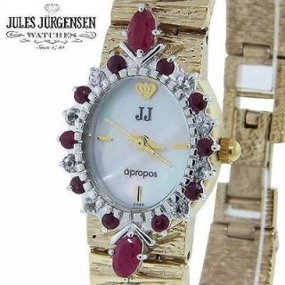   Jules Jurgensen A170YR New Genuine Diamond & Ruby Gold Gemstone Watch