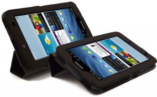 LuvTab BLACK Samsung Galaxy Tab 2 GT P3110 / GT P3113 7 inch Leather 