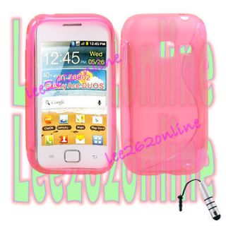 Peach S Line Wave TPU Soft Case For Samsung Galaxy Ace Duos S6802 