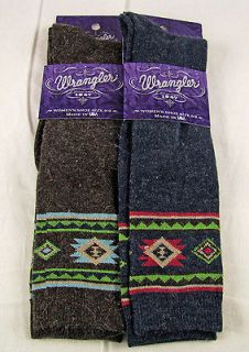 Womens Wrangler Angora Aztec Boot Socks Made In U.S.A Sz Medium Shoe 