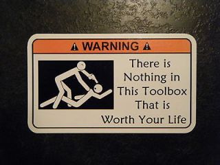Not Worth Your Life Tool Box Warning Sticker   Gold   Snap on Funny 