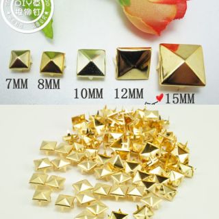 100x 7mm 8mm 10mm 12mm 15mm Gold Pyramid Spikes Rock Shoes Clothes 