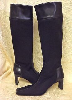 WOMEN Andrew Stevens STRETCH Knee High Sexy Leather & syntactic Boots 