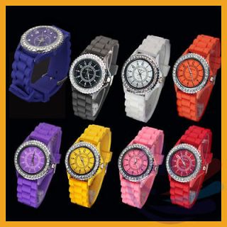 colors fashion Men Women Kids Silicone band Jelly Sport Wrist Watch