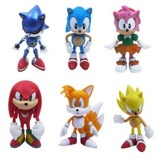 6x The HEDGEHOG Super Sonic Characters PVC Figure Set