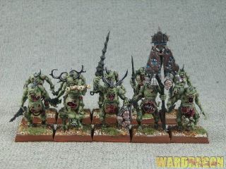 25mm Warhammer WDS painted Daemons of Chaos Plaguebearers of Nurgle 