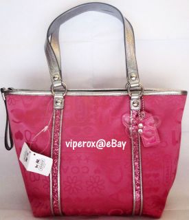 Coach Bandana Glitter Tote   Pink 15709 NEW Bag