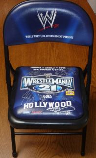 Wrestlemania 21 Ringside Chair Shawn Michaels John Cena +6 Signed WWE 