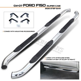 2004 2011 FORD F150 SUPER CAB STAINLESS CHROME SIDE STEP BARS PICKUP 