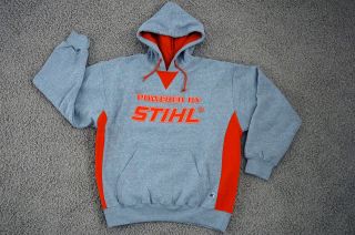 STIHL Officially Licensed Apparel Gray & Orange Powered By Hooded 