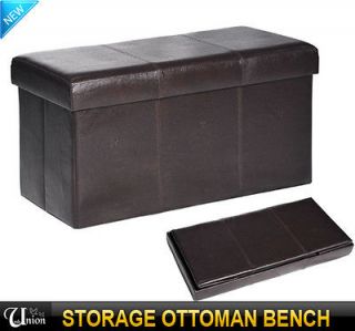 Folding Storage Ottoman Bench Home Seat Furniture Box Foot Rest 