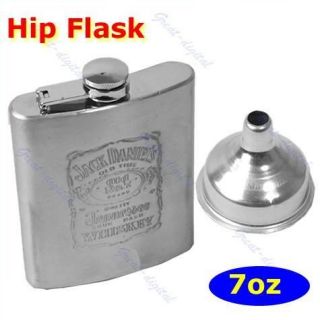 Stainless Steel 7oz Jack Daniels Liquor Alcohol Party Drink Hip Flask 