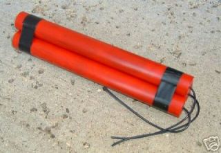   Dynamite 3 Sticks Fake Stage Prop Villain Robber Outlaw Red Plastic