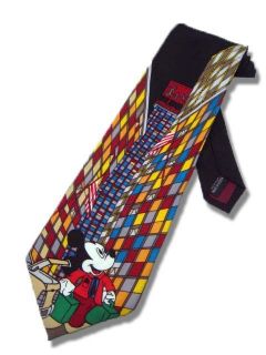 NEW MICKEY MOUSE AND HIS SUITCASES DISNEY TRAVEL NECKTIE COLORFUL 