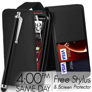 black leather flip case cover stylus pen screen protector for