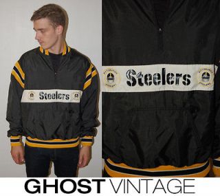 STEELERS vtg 90s PULLOVER JACKET (2XL) pittsburgh THROWBACK 