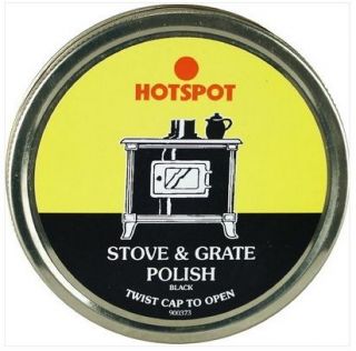 HOTSPOT BLACK GRATE POLISH FIREPLACE STOVE CLEANER TIN
