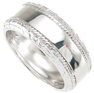 6MM MENS .925 STERLING SILVER WEDDING BAND SIZE 8,9,10,11,12