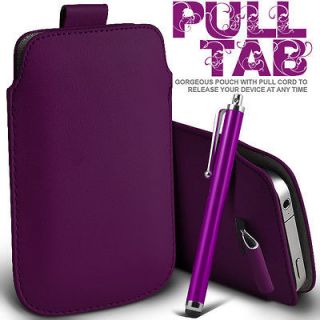   PULL TAB LEATHER POUCH COVER SKIN & STYLUS FOR VODAFONE V860 SMART 2