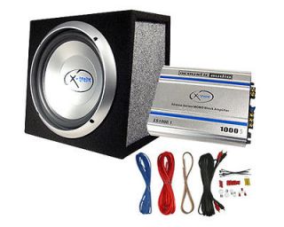   Acoustic Audio XS12A 600 Watt 12 Inch Sealed Subwoofer Box w/Amp Combo