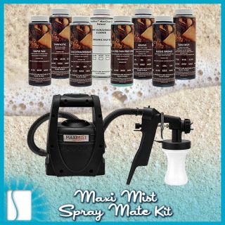 Maxi Mist Sunless Spray Mate Black Tanning KIT Machine Airbrush Tan 