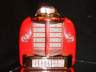 COCA COLA~TABLETOP JUKEBOX COLLECTIBLE MUSICAL BANK~by ENESCO~DIE CAST 