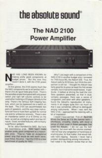 nad 2100 in TV, Video & Home Audio