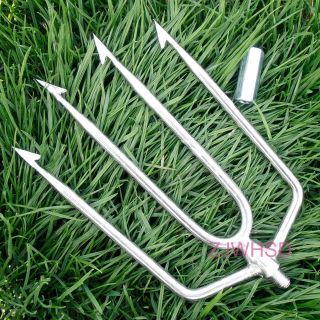 Prong Fishing Fish Frog Eel Salmon Barbed Stainless Spear Gig With 