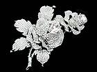   Bud Flower Floral Bundle Clear SWAROVSKI Crystal Wedding PIN Brooch