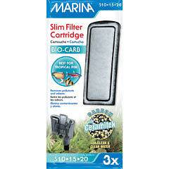 3pk Marina Slim Bio Carb Replacement Filter Cartridge Tropical Fish 