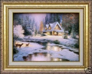 Deer Creek Cottage 9x12 Framed Classic Edition Thomas Kinkade Canvas
