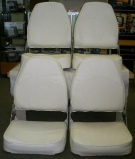   NEW, ACTION, HIGH BACK LOCK N LOUNGE BOAT SEAT WHITE SET OF 4 9003 710
