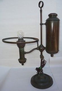   1880s Manhattan / Tiffany Students Lamp Bronze Patina Numbered Base