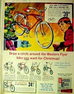 1965 Western Auto Flyer Boys~Kids Bicycles/Bikes Christmas Promo Trade 