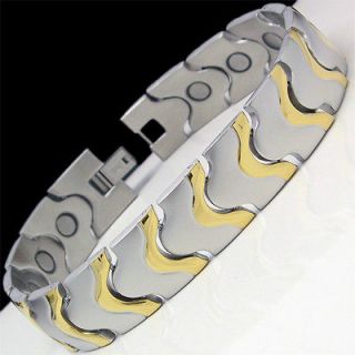 COOL POWER MAGNETIC THERAPY Stainless Steel Link Bracelet 8.6 15mm 