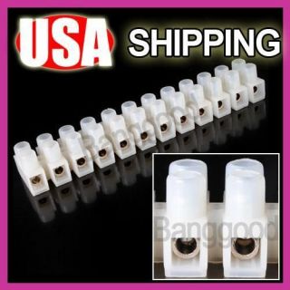   Dual Row Connector 12 Position Wire Barrier Terminal Strip Block New