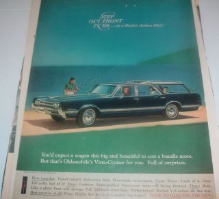 1966 Oldsmobile Vista Cruiser Wagon Fishing Big and Beautiful ad