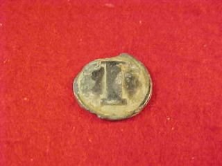 Civil War Pewter Confederate Block I Infantry Button  Dug Cold 