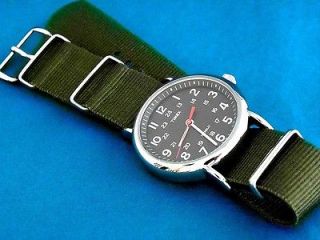 VINTAGE TIMEX MILITARY 60S STYLE BLACK FACE 24 HOUR DIAL WATCH WITH G 
