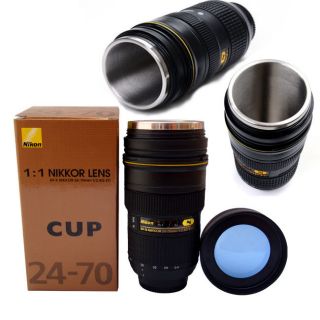   Nican Lens 11 AF S 24 70mm F/2.8G Coffee Thermos Cup Mug Zoom Black