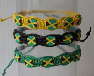 Country Flag String/Rope Bracelets 3 Colors 6 long with Tie Sting 