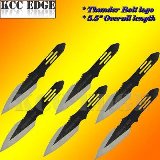 6pcs 5.5 Thunder Bolt Throwing Knife Ninja Kunai   w/ Arm Sheath 