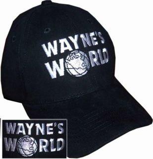 Waynes World logo Hat Halloween party cool Wayne costume black 