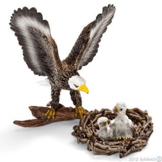 BALD EAGLE & babies on nest by Schleich; toy/bird/NICE