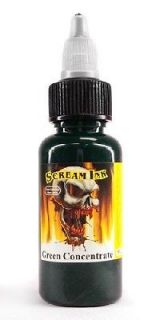 SCREAM TATTOO INK GREEN CONCENTRATE Bright Vibrant Color Supply (4 