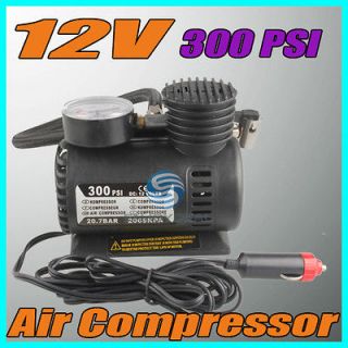 Portable Electric 12V 300 PSI Auto Car Pump Air Compressor Tire 