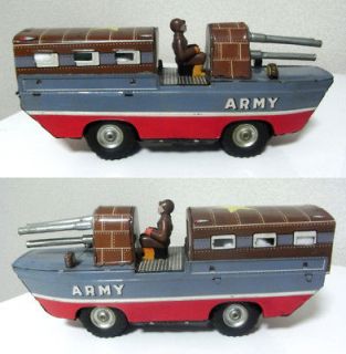 PREWAR Military Army Navy Submarine TANK Car Tin Toy ★
