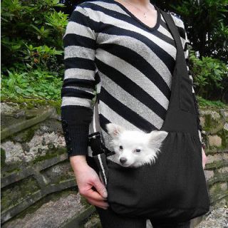 Black Oxford Cloth Sling Pet Dog Cat Tote Single Shoulder Bag Carriers 
