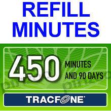 SALE 450 TRACFONE Minutes 90 days Top Up REFILL CARD • Add Airtime 